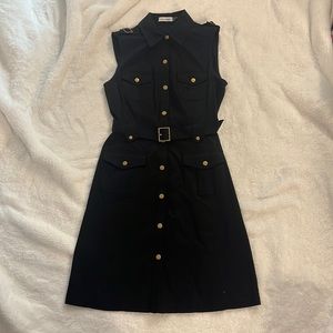 Calvin Klein | Dresses | Vintage Black Calvin Klein Safari Style Button Up  Dress | Poshmark